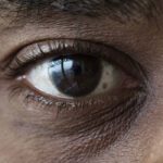Closeup of an eye of a black man